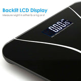 400lb Digital Body Weight Scale Bathroom Fitness Backlit LCD Display + 2 Battery